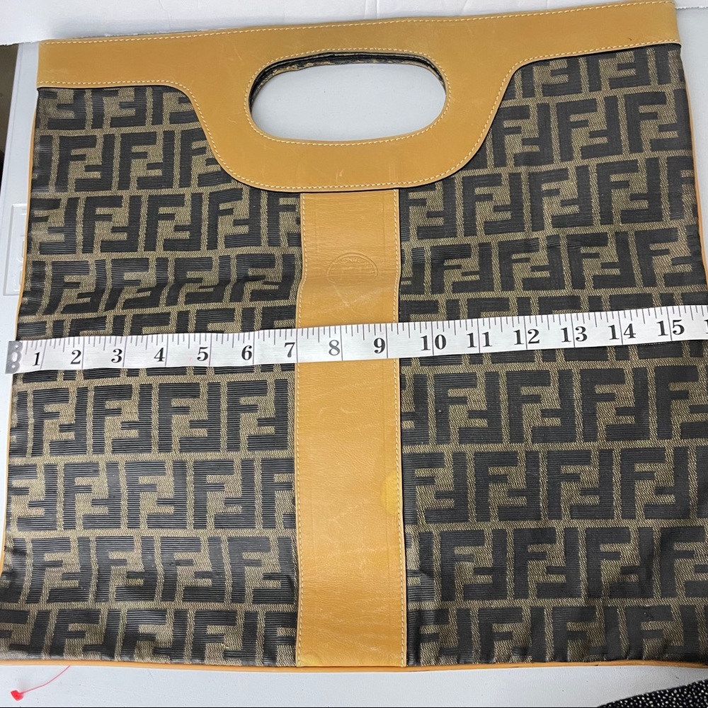 Fendi Vintage Zuccino Foldover Clutch/Tote - Picture 5 of 13